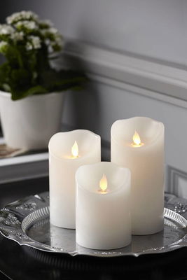 Blockljus M-Twinkle Vit 10cm