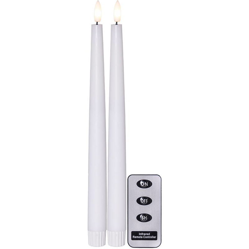 Antikljus Flamme Slim Vit 28cm 2-pack