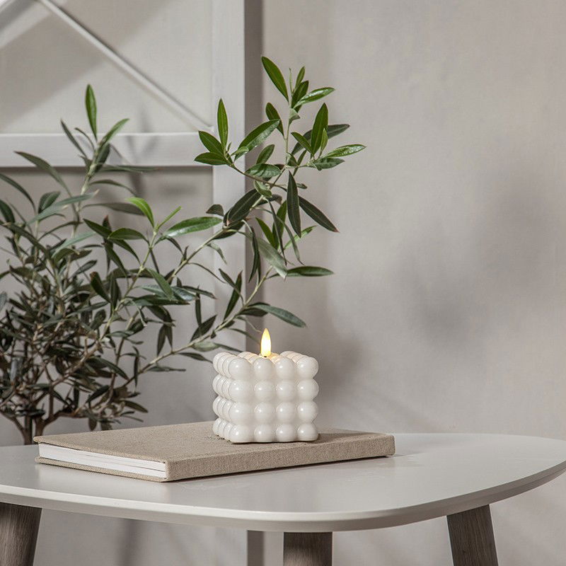 Blockljus Flamme Dot Grå Blockljus Flamme Dot Grå