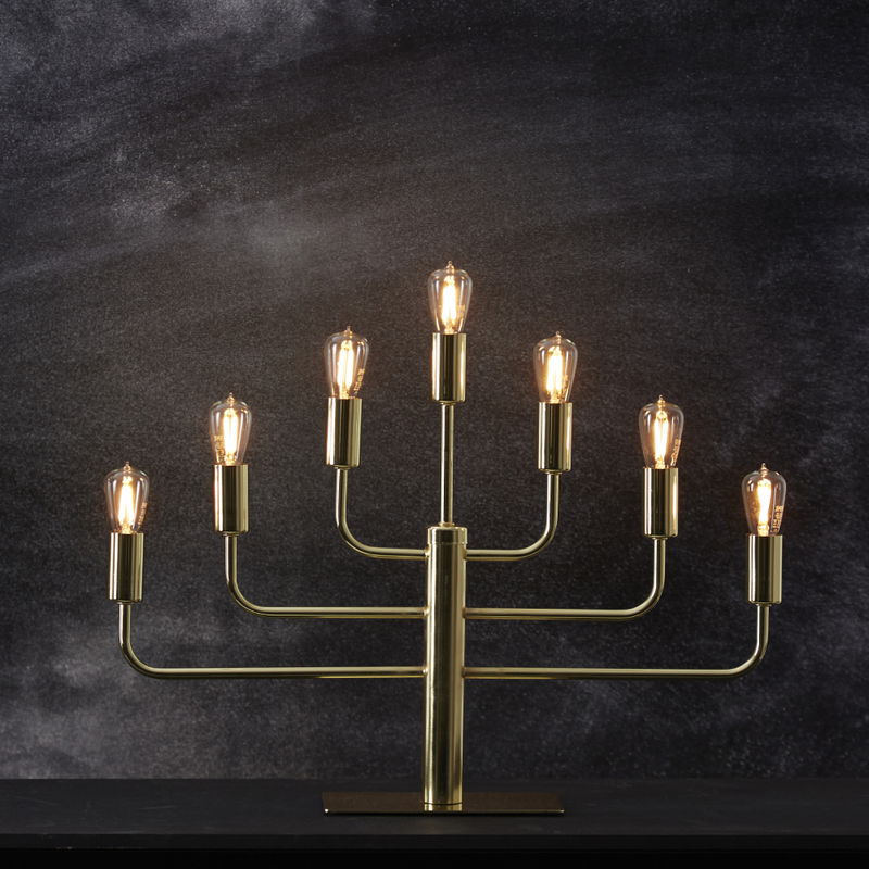 Ljusstake Pix E14 7-ljus Mässing Utan lampor