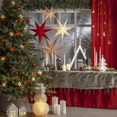 Julstjärna Cloud Röd med vattenstämplade prickar 60cm