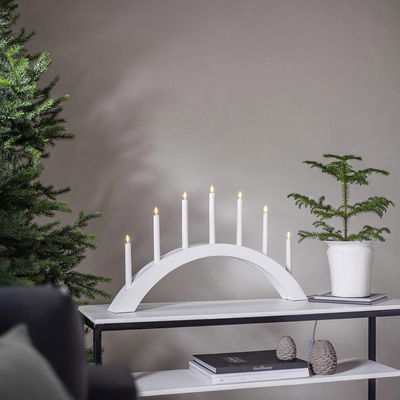 Ljusstake Acca Båge Vit 7st LED lampor