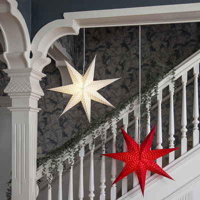 Julstjärna Cloud Röd med vattenstämplade prickar 60cm