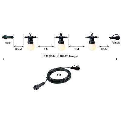 Partylights 10st lampor IP44