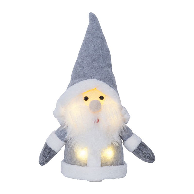 Juldekoration Panorama Joylight Tomte Grå 24cm Juldekoration Panorama Joylight Tomte Grå 24cm
