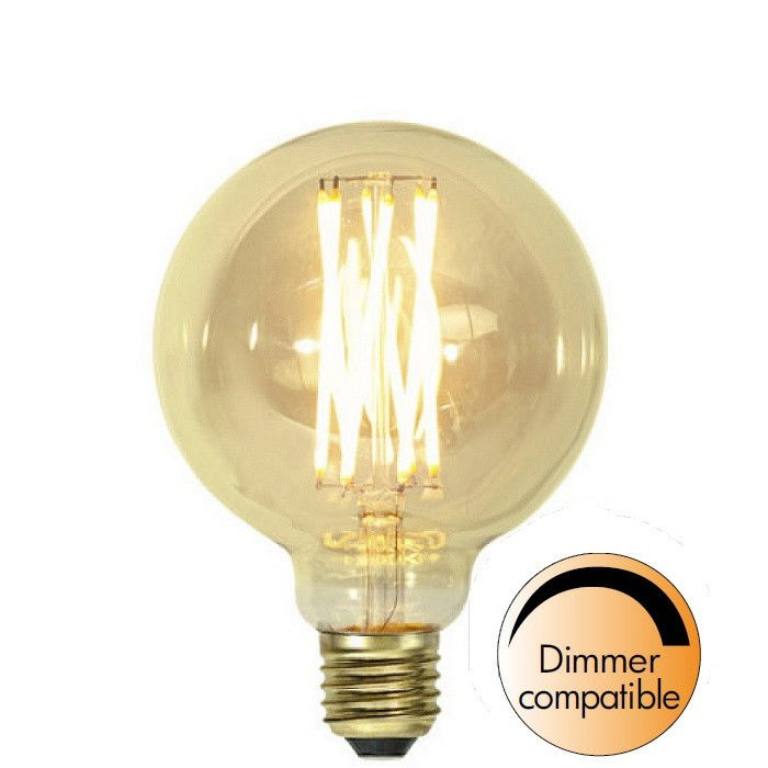 Dimbar Globlampa Ø95 Vintage Gold LED 3,7W 240lm E27 Dimbar Globlampa Ø95 Vintage Gold LED 3,7W 240lm E27