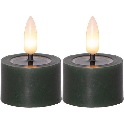 Värmeljus Flamme Flow Grön 2-pack Timer