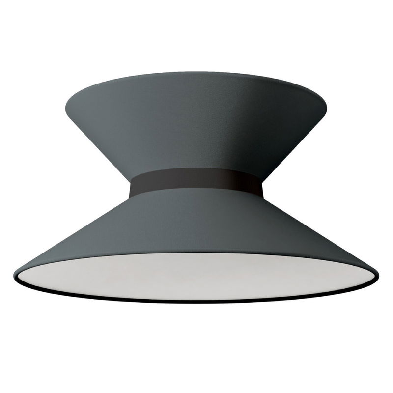 Lampskärm Clessidra i Mörkgrå med midjeband i antracit