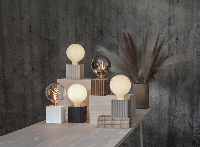 Lampfot E27 Box Valnöt