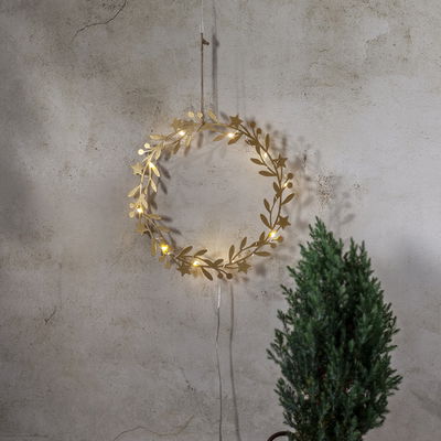 Hängande guldfärgad krans Holiday för inomhus
