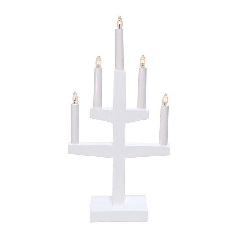 Ljusstake Trapp 5-ljus Vit