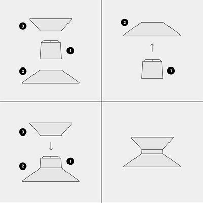 Lampskärm Clessidra i Mörkgrå med midja i Sandfärg