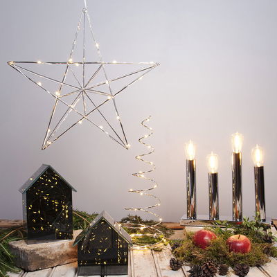 Julstjärna Line Kromfärgad i metall