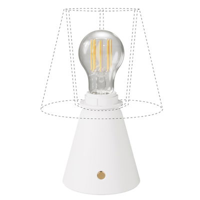 Uppladdningsbar Bordslampa Cabless11 Vit inkl. ljuskälla för lampskärm