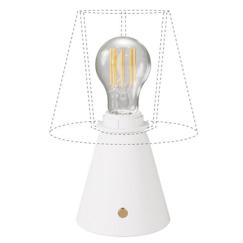 Uppladdningsbar Bordslampa Cabless11 Vit inkl. ljuskälla för lampskärm