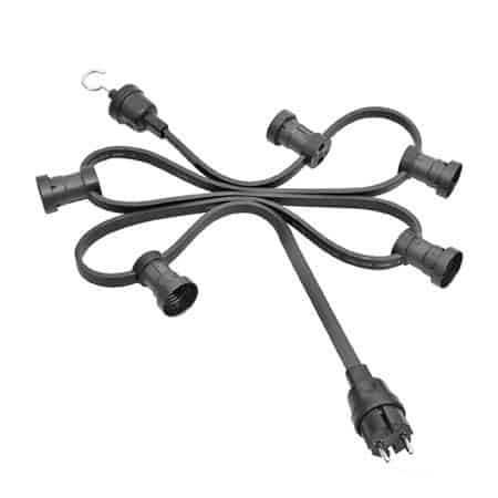 Ljusslinga Flatkabel E27 Svart Standard c/c 50cm 5m Ljusslinga Flatkabel E27 Svart Standard c/c 50cm 5m