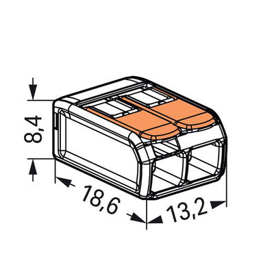 Wago 221-412 2-Pol Kopplingsklämma 4mm²