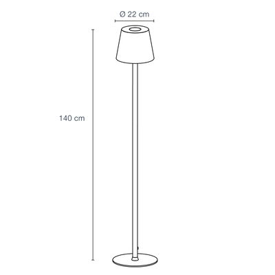Golvlampa Sofy 140cm 8W 870lm 2700K Dimbar LightsOn Garden Plug & Play