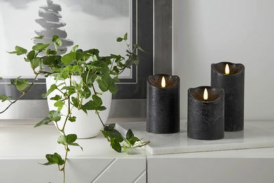 Blockljus Flamme Rustic Svart 12,5cm