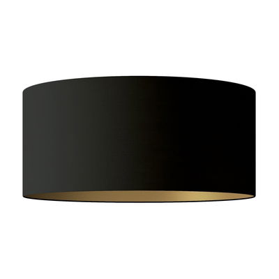 Lampskärm Cilindro i svart cinette och guld - 58cm