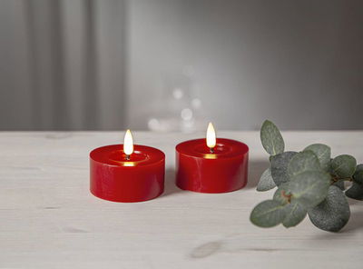 Värmeljus Flamme Flow Röd 2-pack Timer