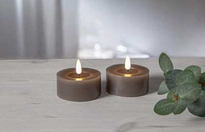 Värmeljus Flamme Flow Grå 2-pack Timer