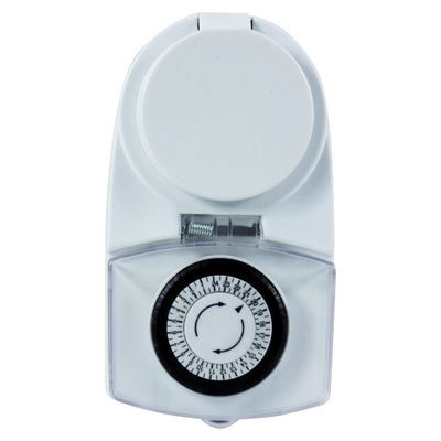 Klockströmbrytare med timer Vit IP44 utomhus