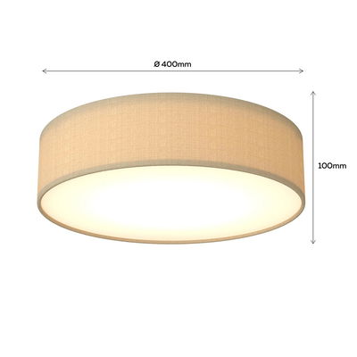 Plafond i tyg Taupe 40cm E27 Beige