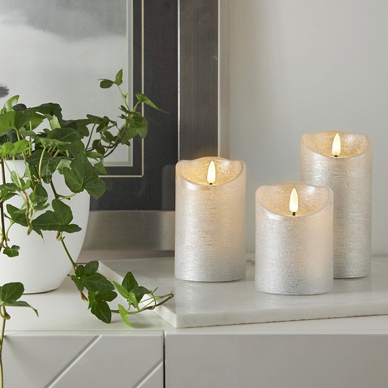 Blockljus Flamme Rustic Svart 10cm Blockljus Flamme Rustic Svart 10cm