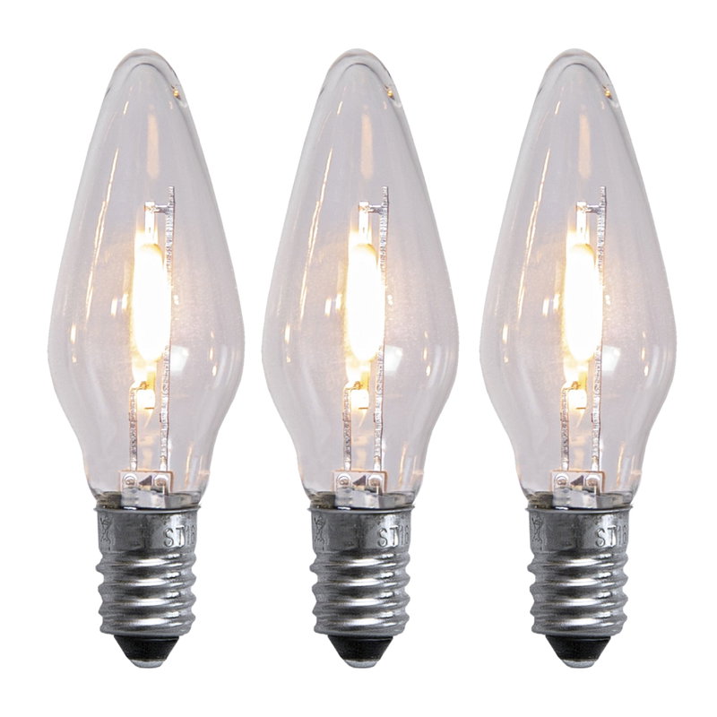 Topplampa Klar E10 2100K LED Vitt filament 3-pack