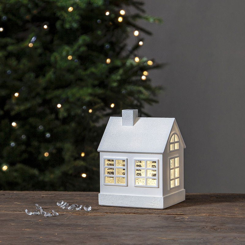Juldekoration Vinter Vitt Hus 16cm Juldekoration Vinter Vitt Hus 16cm | Star Trading