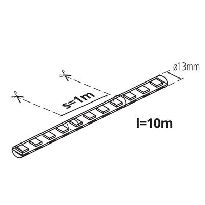Ljusslang LED Kopplingsbar 10m Varmvit 3.000°K