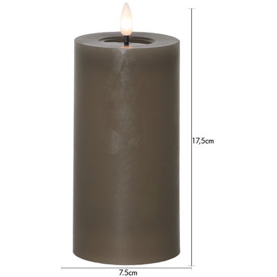 Blockljus Flamme Flow Mörkbrun / Mullvad 17,5cm