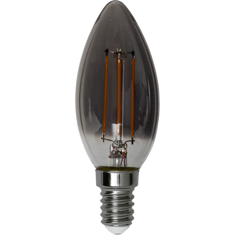 Kronljuslampa LED Filament Smoke 2,9W 150lm E14 2200K 3-stegs dimming Kronljuslampa LED Filament Smoke 2,9W 150lm E14 2200K 3-stegs dimming