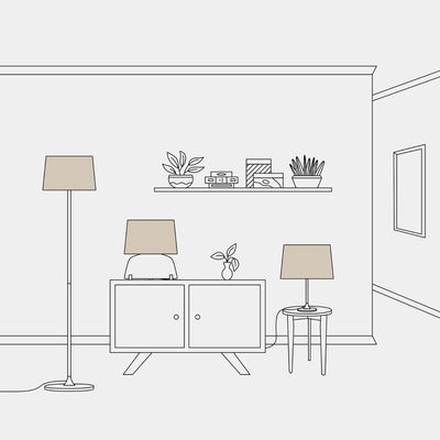 Lampskärm 24cm Athena med E27-fattning för bord- och golvlampa