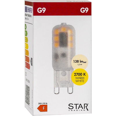 Stiftlampa LED 138lm G9 2700K, 2-pack