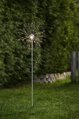 Utedekoration Firework på pinne Silver