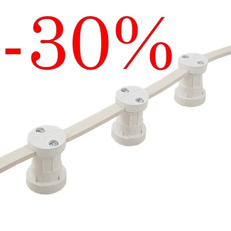 Flatkabel E27 7m c/c 52cm Vit Standard