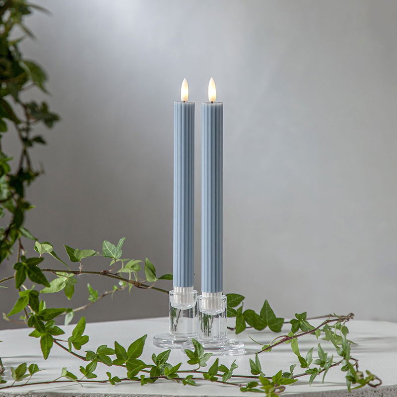 Antikljus Flamme Stripe Blå Köp Antikljus Flamme Stripe Blå | Star Trading | Lampgrossen.se