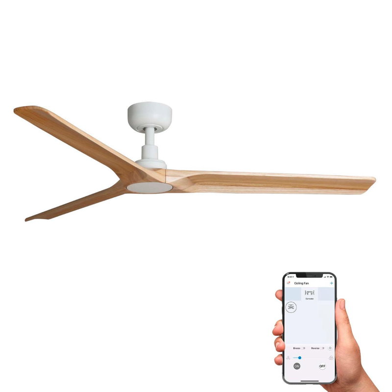 Takfläkt HEYWOOD Ø132cm Tall/Vit L Smart Appstyrd TUYA