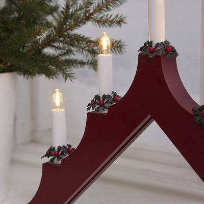 Adventsljusstake Alma 5-armad Röd LED