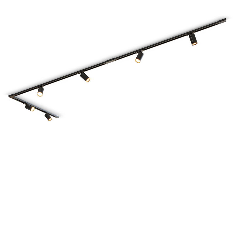 Spotlight på skena 6x GU10 Svart 3-meter