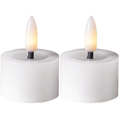 Värmeljus Flamme Flow Vit 2-pack Timer