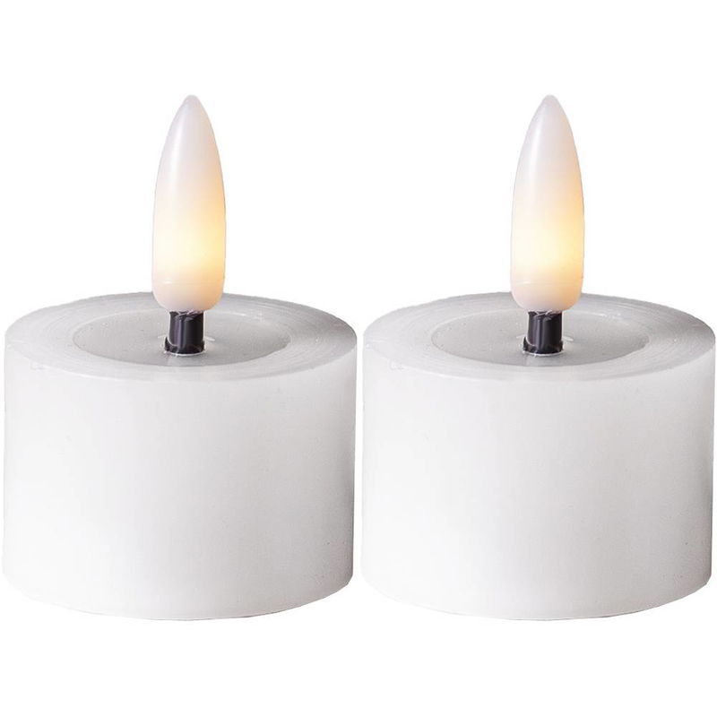 Värmeljus Flamme Flow Vit 2-pack Timer