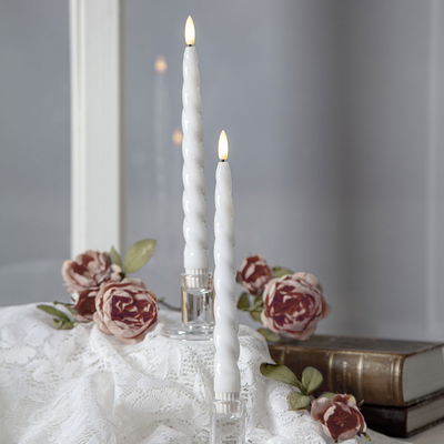 Antikljus Flamme Shine Vit