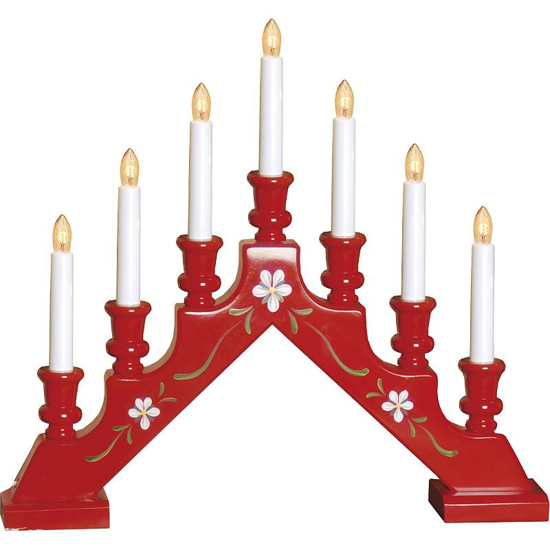 Ljusstake Sara Röd Dekor Ljusstake Sara Röd Dekor