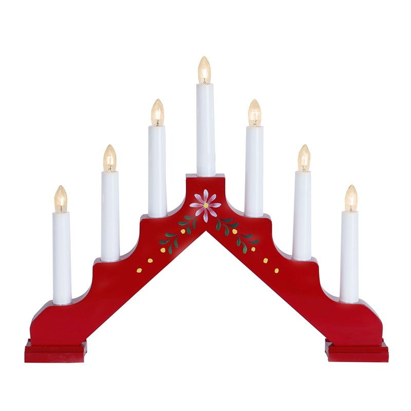 Ljusstake Adam 7-ljus Röd Ljusstake Adam 7-ljus Röd