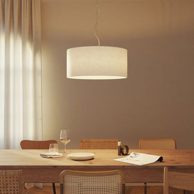 Lampskärm Cilindro ljus oblekt Linne - 58cm