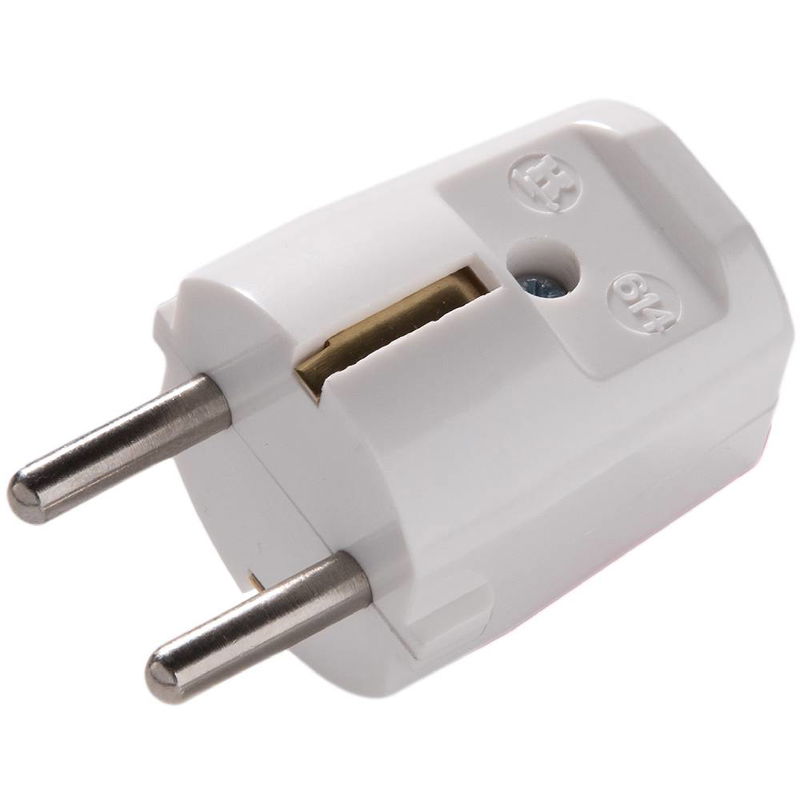 Stickpropp rak med jord 250V Vit