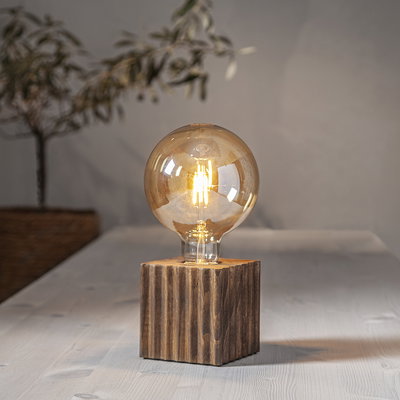 Lampfot E27 Box Valnöt